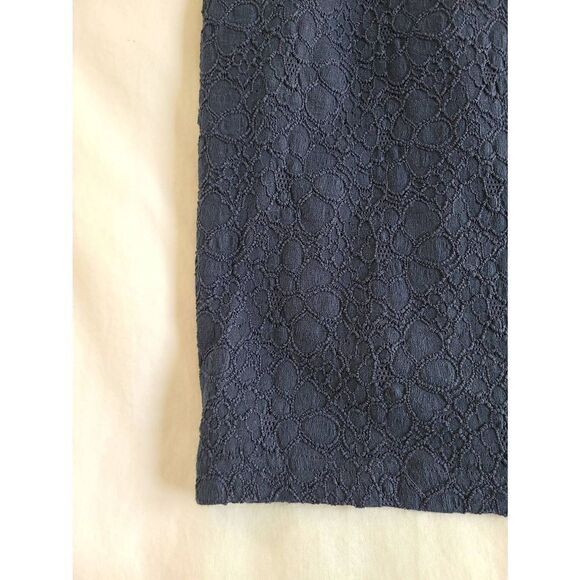 Lulu's Ruffle Neck Mini Lace Dress Women's Small Navy Blue Sleeveless Wide Strap - Picture 5 of 6